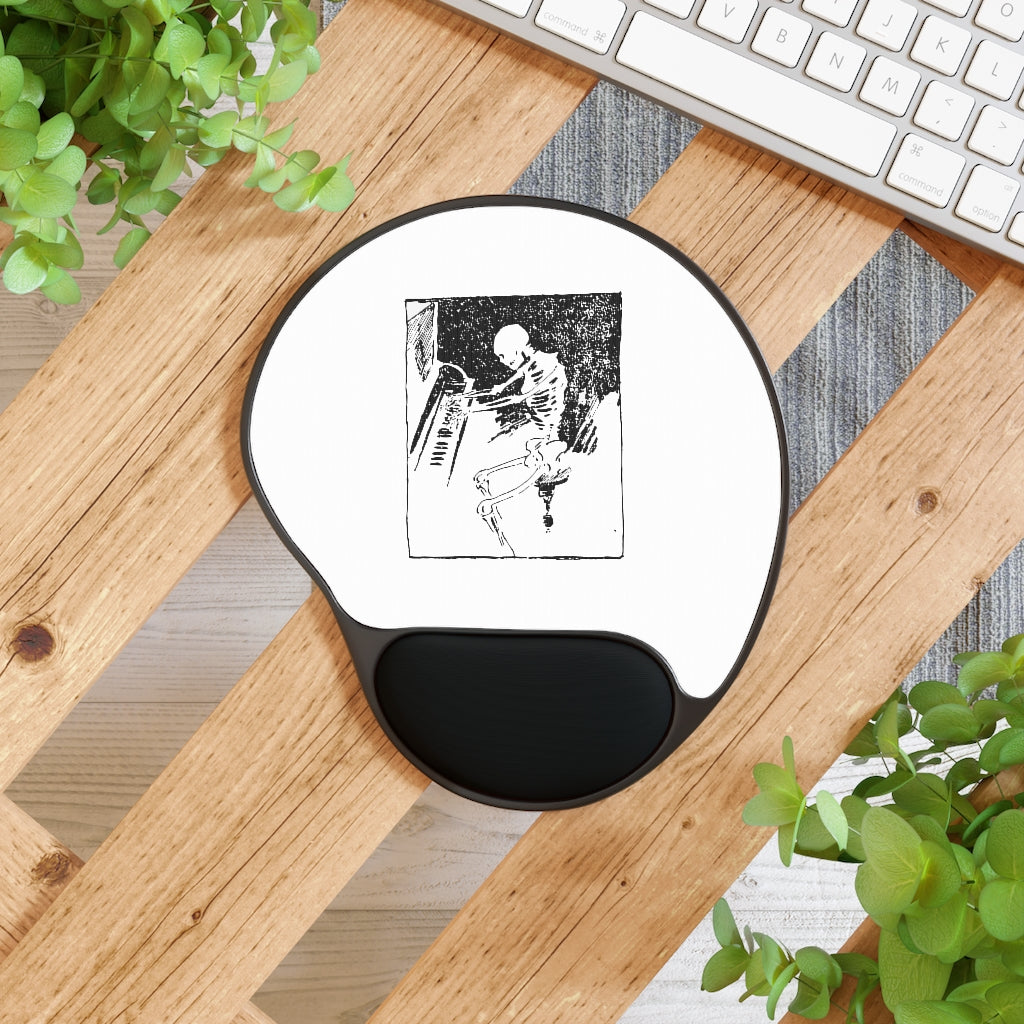 Skeleton Piano Player Mouse Pad With Wrist Rest