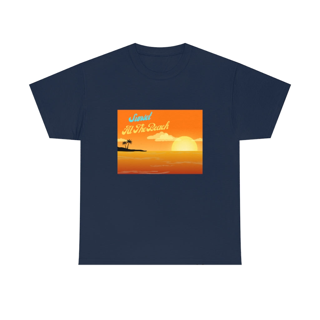 Sunset At The Beach Unisex Heavy Cotton Tee