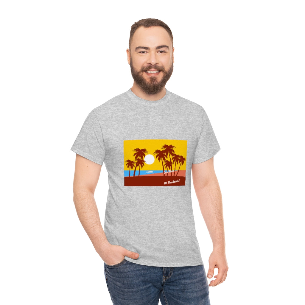 Sun Time At The Beach Unisex Heavy Cotton Tee