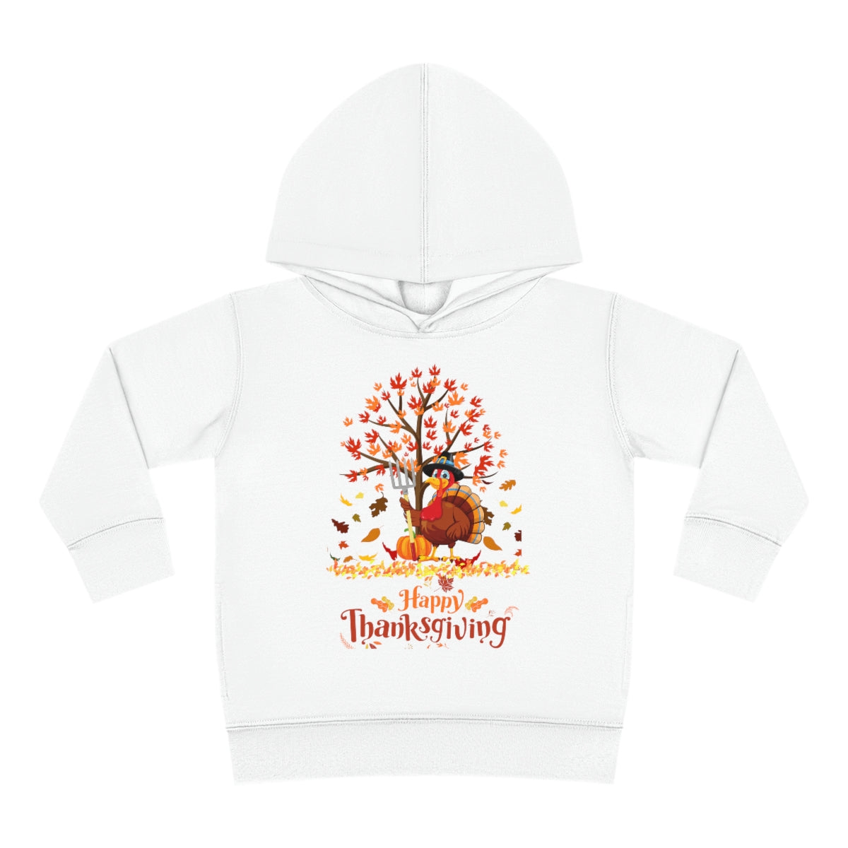 Happy Thanksgiving Turkey Pilgrim Toddler Pullover Fleece Hoodie