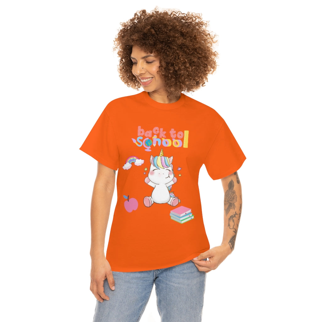 Back to School Unicorn Unisex Heavy Cotton Tee