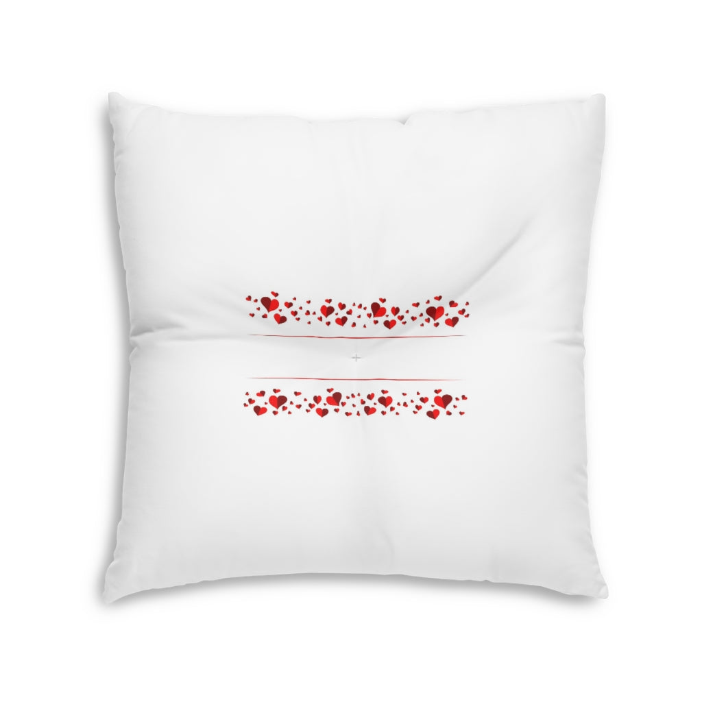 Hearts Tufted Floor Pillow, Square