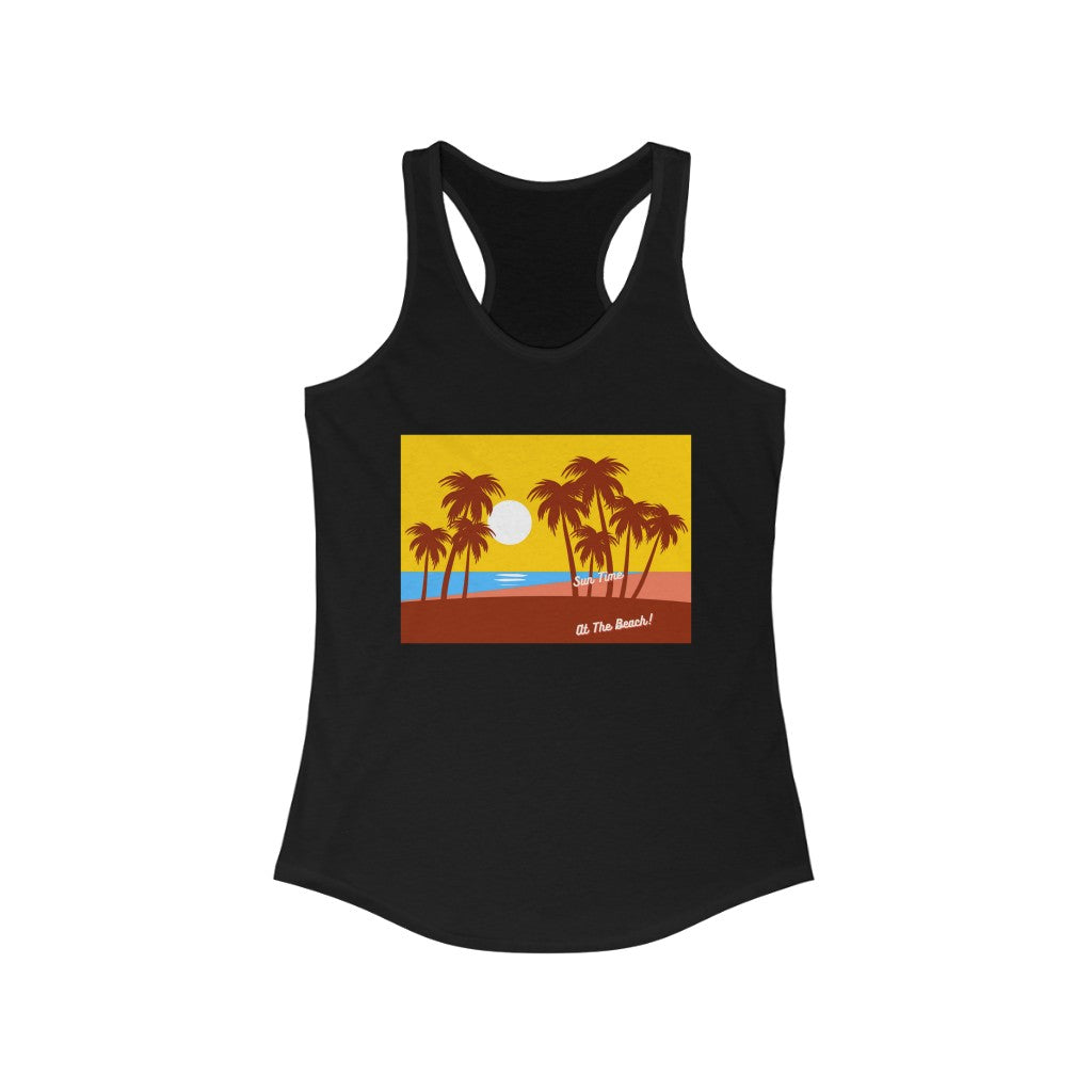 Sun Time at The Beach Women's Ideal Racerback Tank