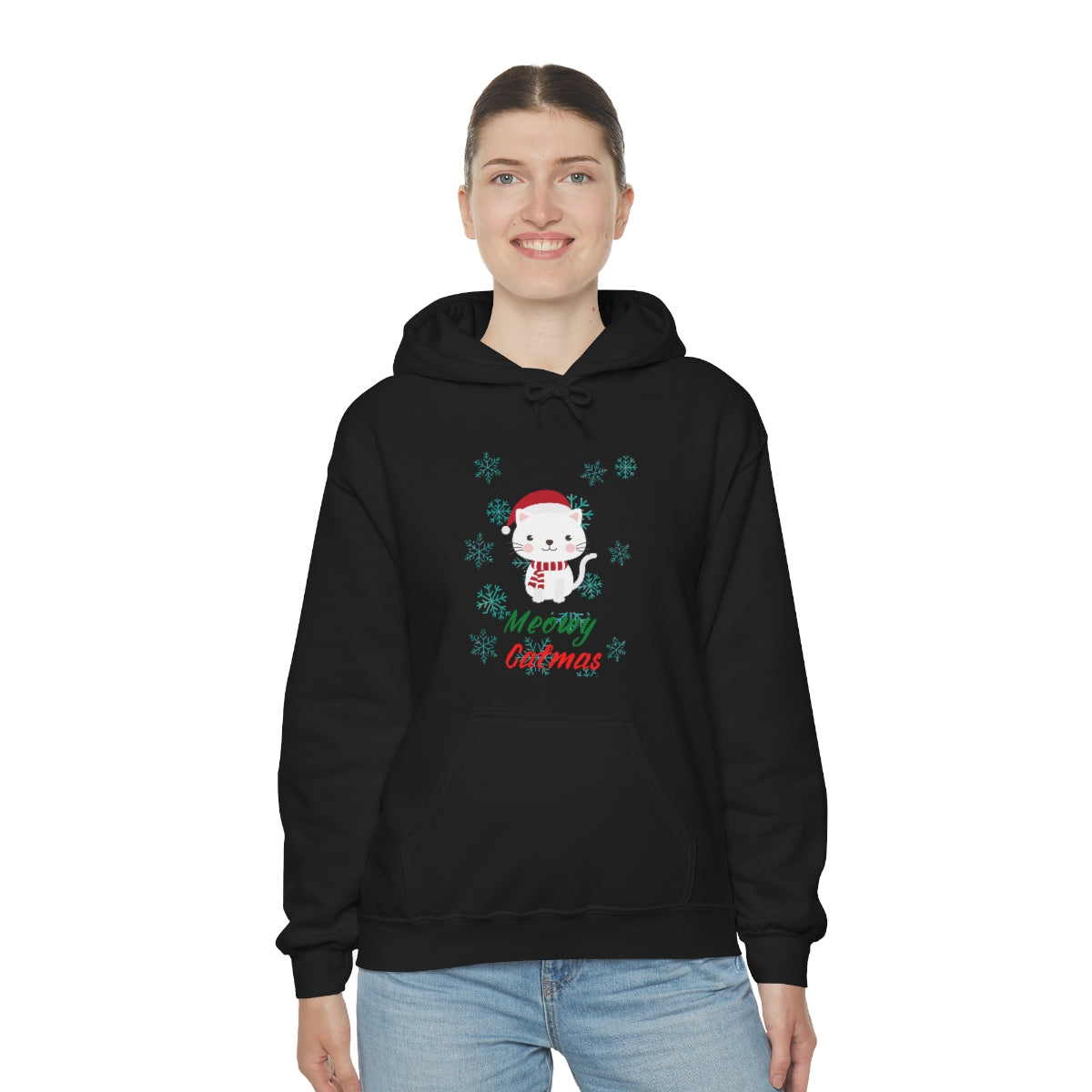 Meowy Catmas Unisex Heavy Blend™ Hooded Sweatshirt