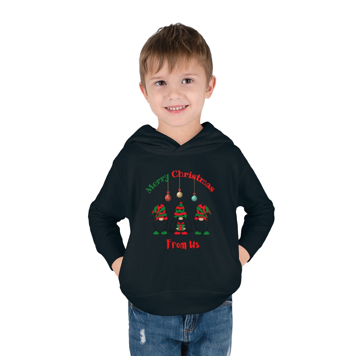 Gnome Merry Christmas Toddler Pullover Fleece Hoodie