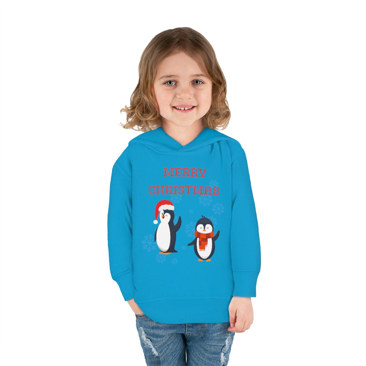 Penguins Merry Christmas Toddler Pullover Fleece Hoodie