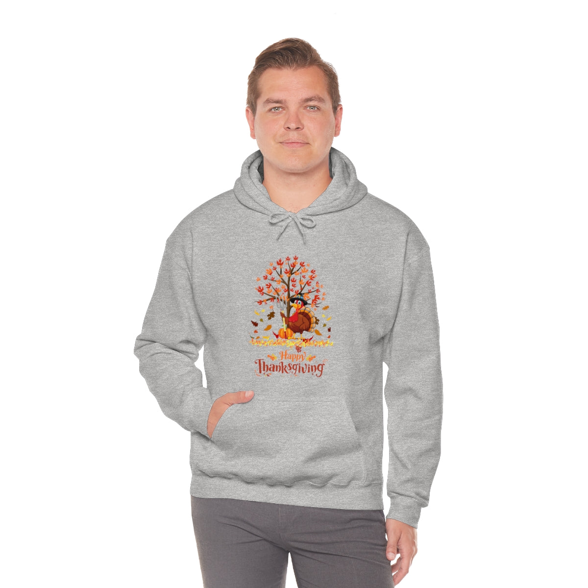 Happy Thanksgiving Turkey Pilgrim Unisex Heavy Blend™ Hooded Sweatshirt