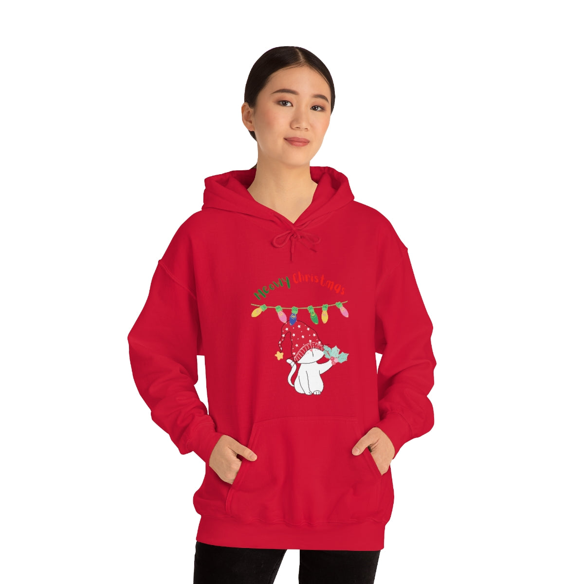 Meowy Christmas Heavy Blend™ Hooded Sweatshirt