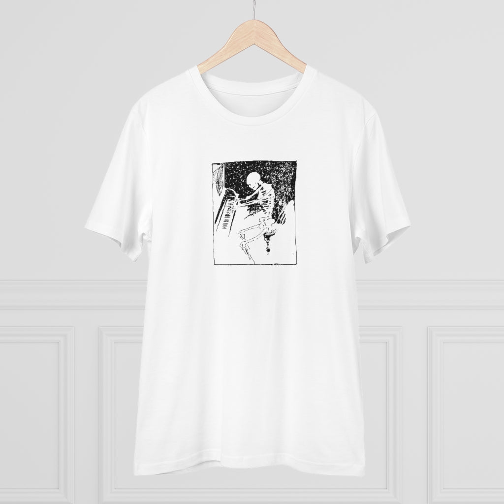 Skeleton Piano Player Organic Creator T-shirt - Unisex