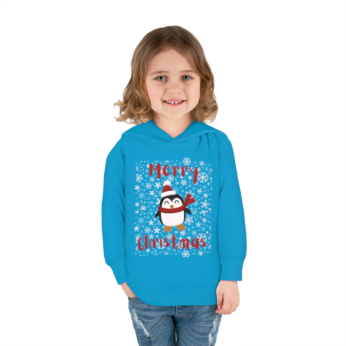 Cute Penguin Christmas Toddler Pullover Fleece Hoodie