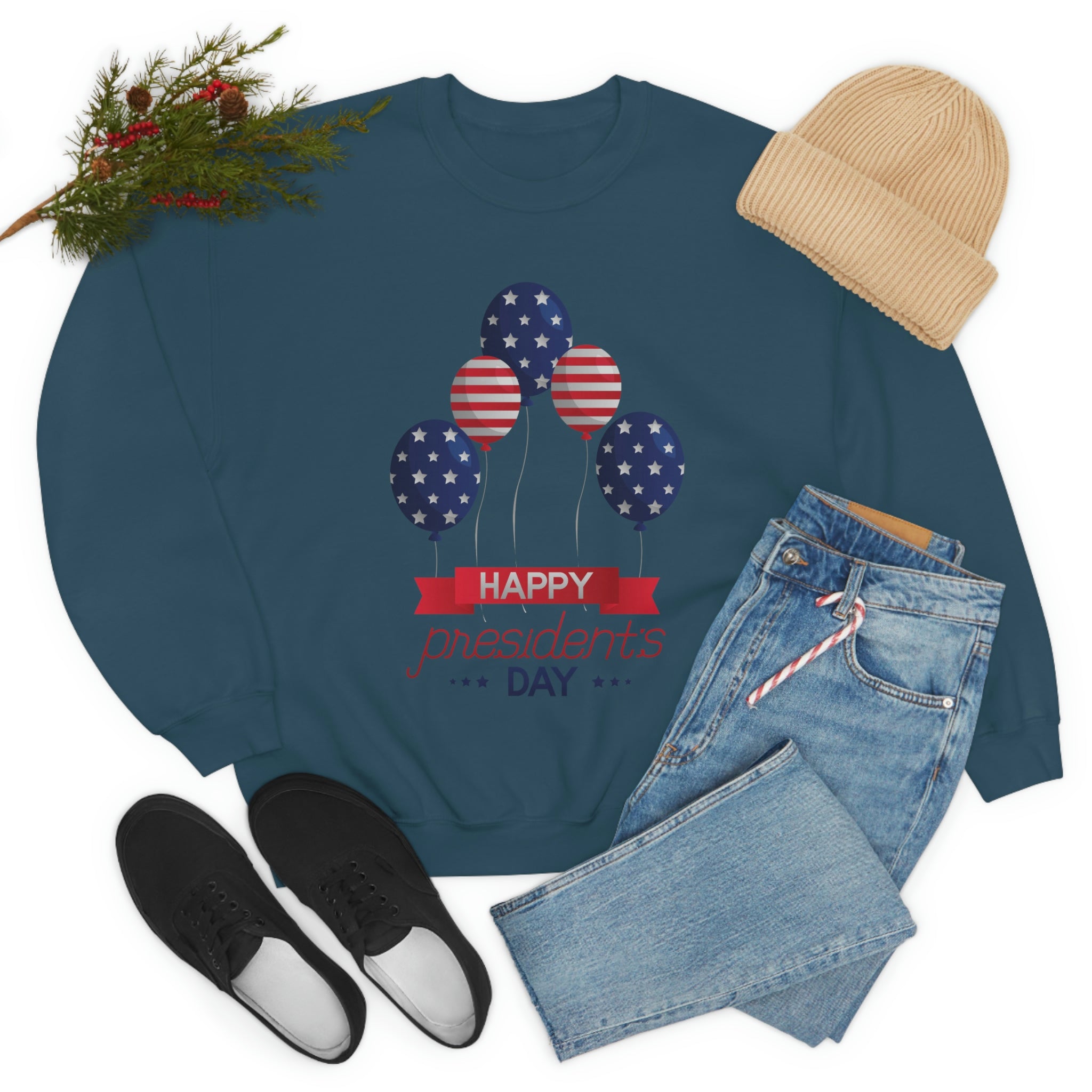 Happy President's Day Stars & Stripe Unisex Heavy Blend™ Crewneck Sweatshirt