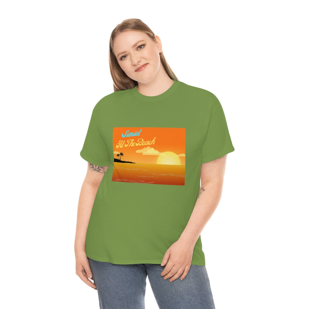 Sunset At The Beach Unisex Heavy Cotton Tee