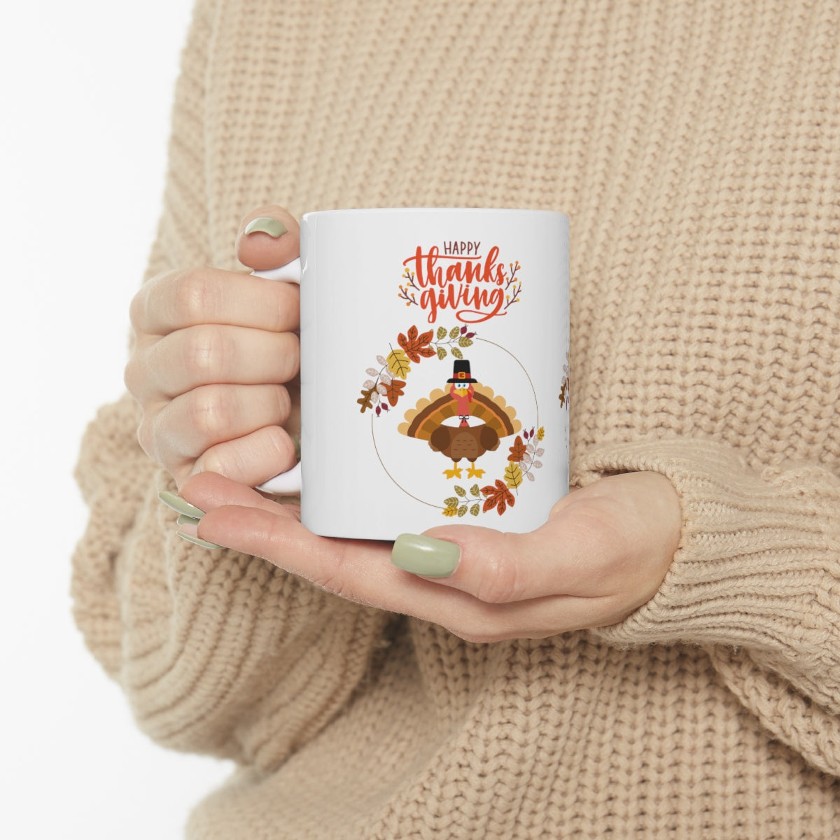 Happy Thanksgiving Pilgrim Turkey Ceramic Mug 11oz