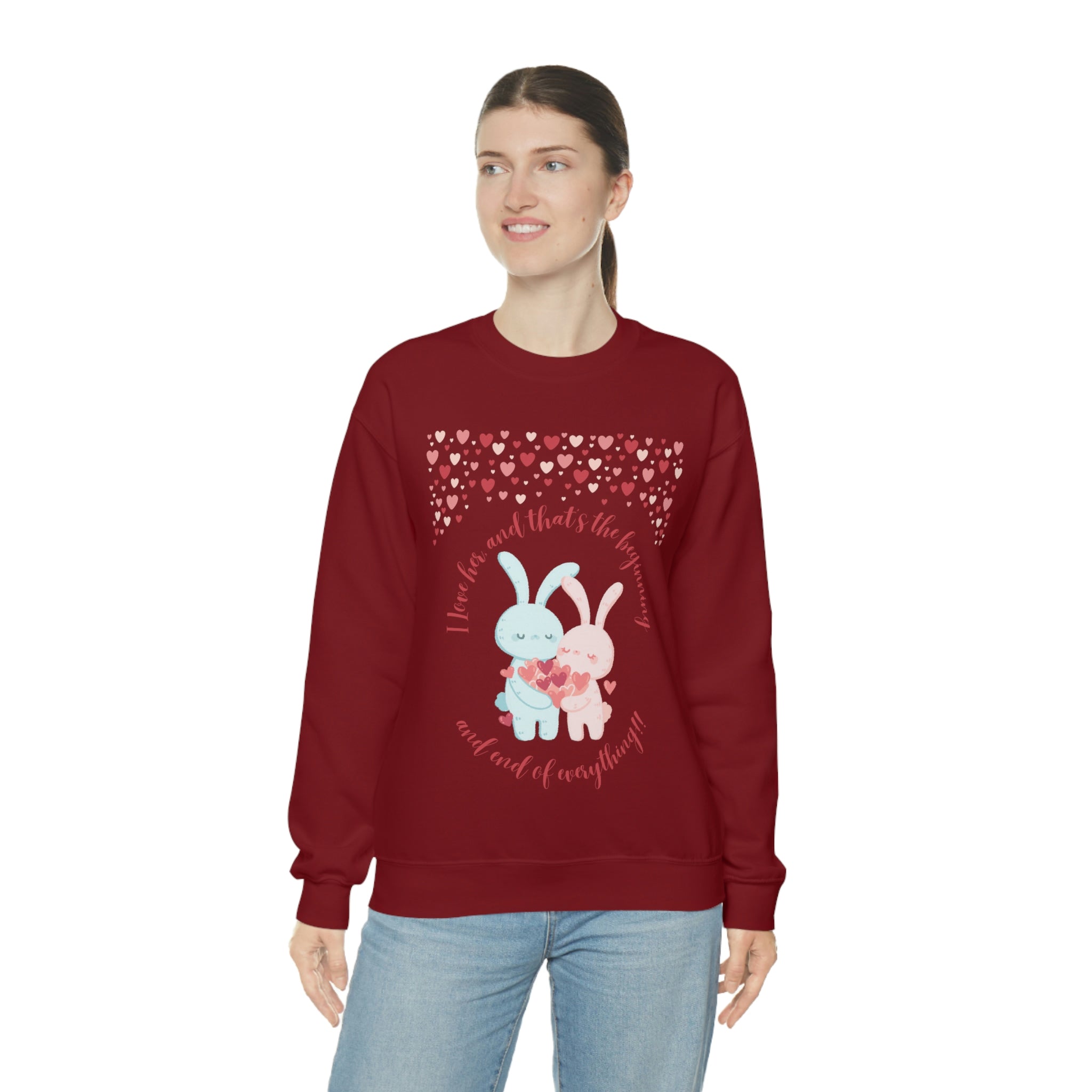 The I Love Her U & Me Unisex Heavy Blend™ Crewneck Sweatshirt