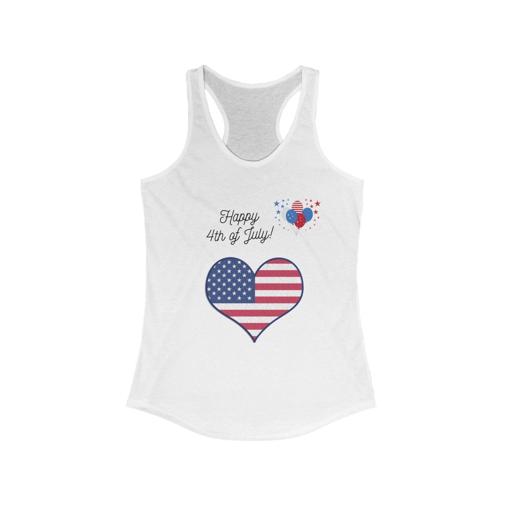 Happy 4th of July Women's Ideal Racerback Tank