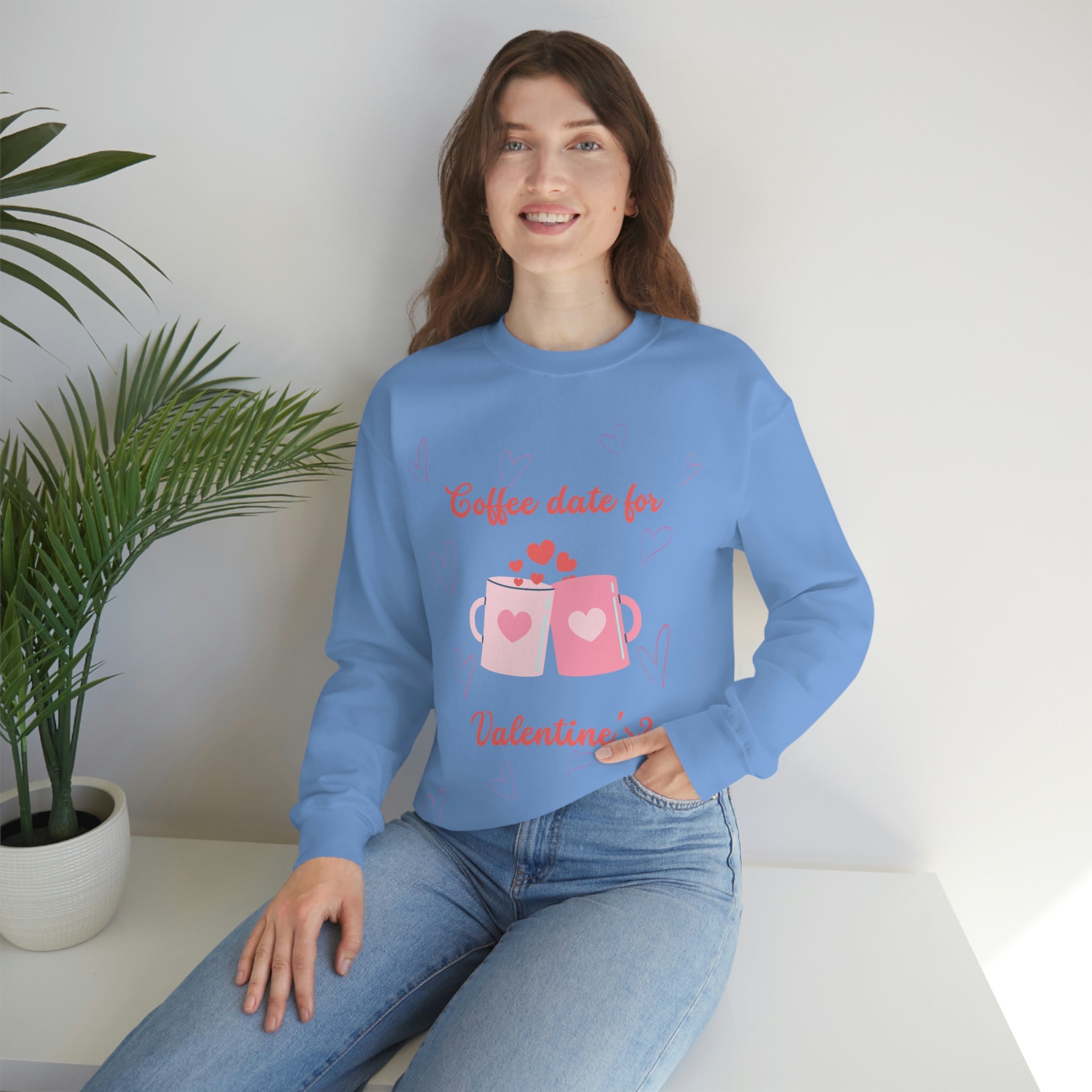 Coffee Date For Valentine's Unisex Heavy Blend™ Crewneck Sweatshirt