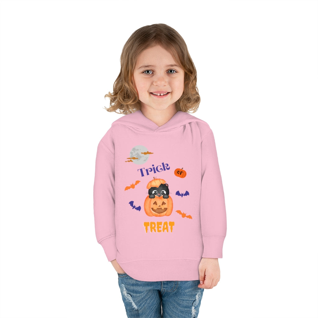 Pumpkin Cat Toddler Pullover Fleece Hoodie