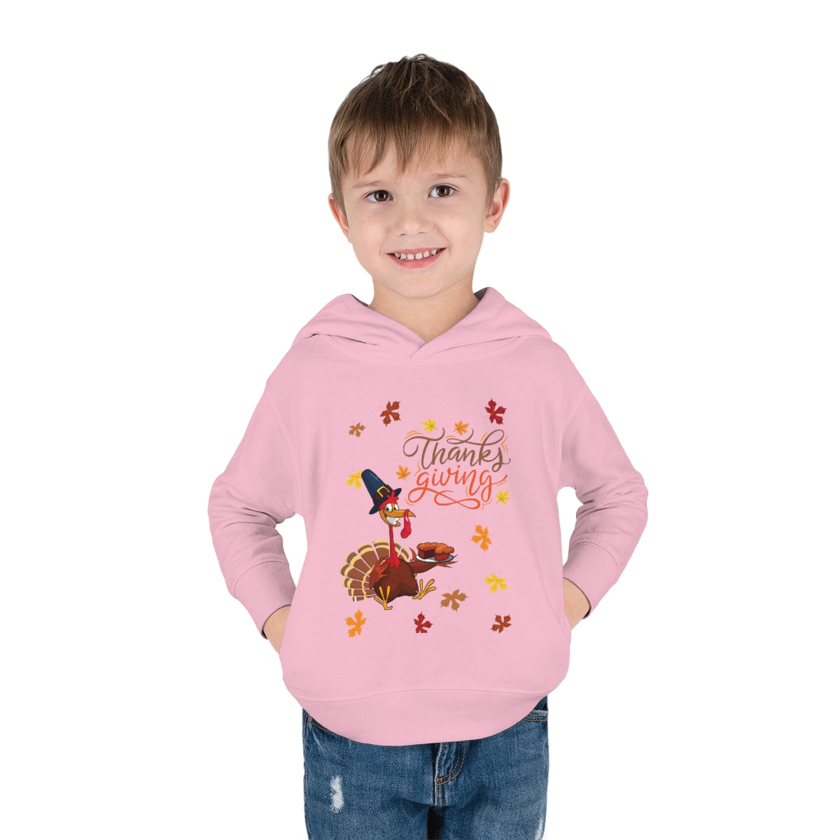 Thanksgiving Turkey Toddler Pullover Fleece Hoodie