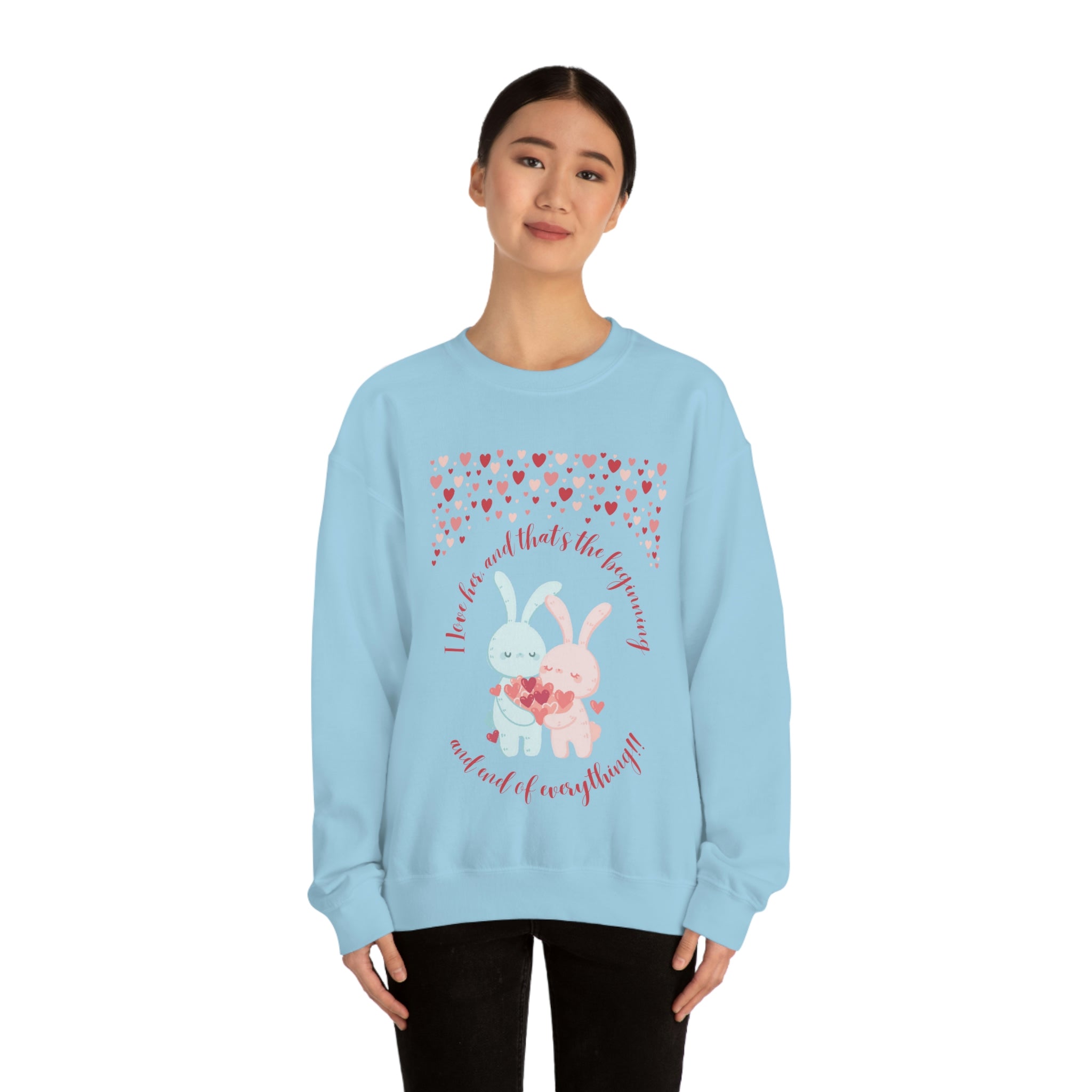 The I Love Her U & Me Unisex Heavy Blend™ Crewneck Sweatshirt