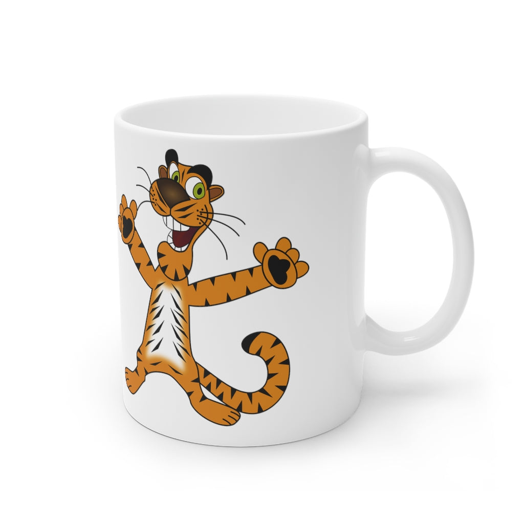 Tiger White Ceramic Mug, 11oz and 15oz