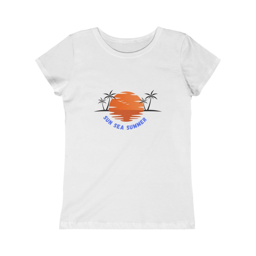 Sun Sea Summer Girls Princess Tee