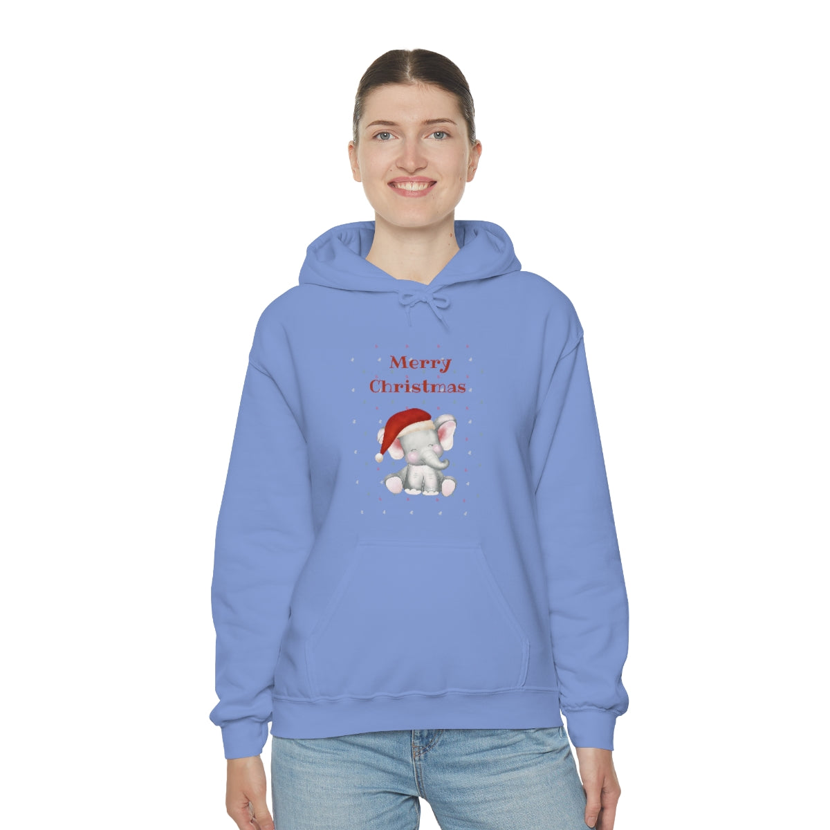 Cute Christmas Elephant Unisex Heavy Blend™ Hooded Sweatshirt