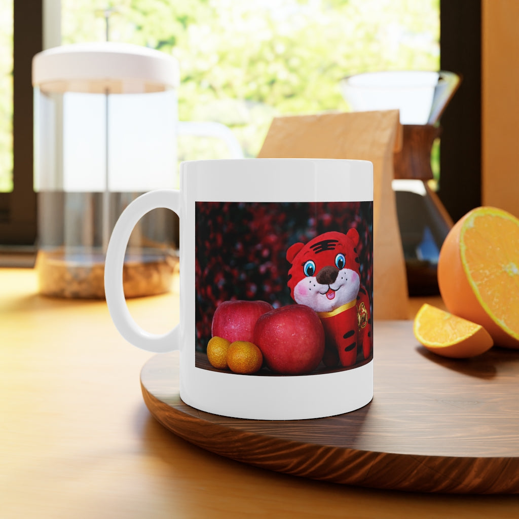 Tiger White Ceramic Mug, 11oz and 15oz