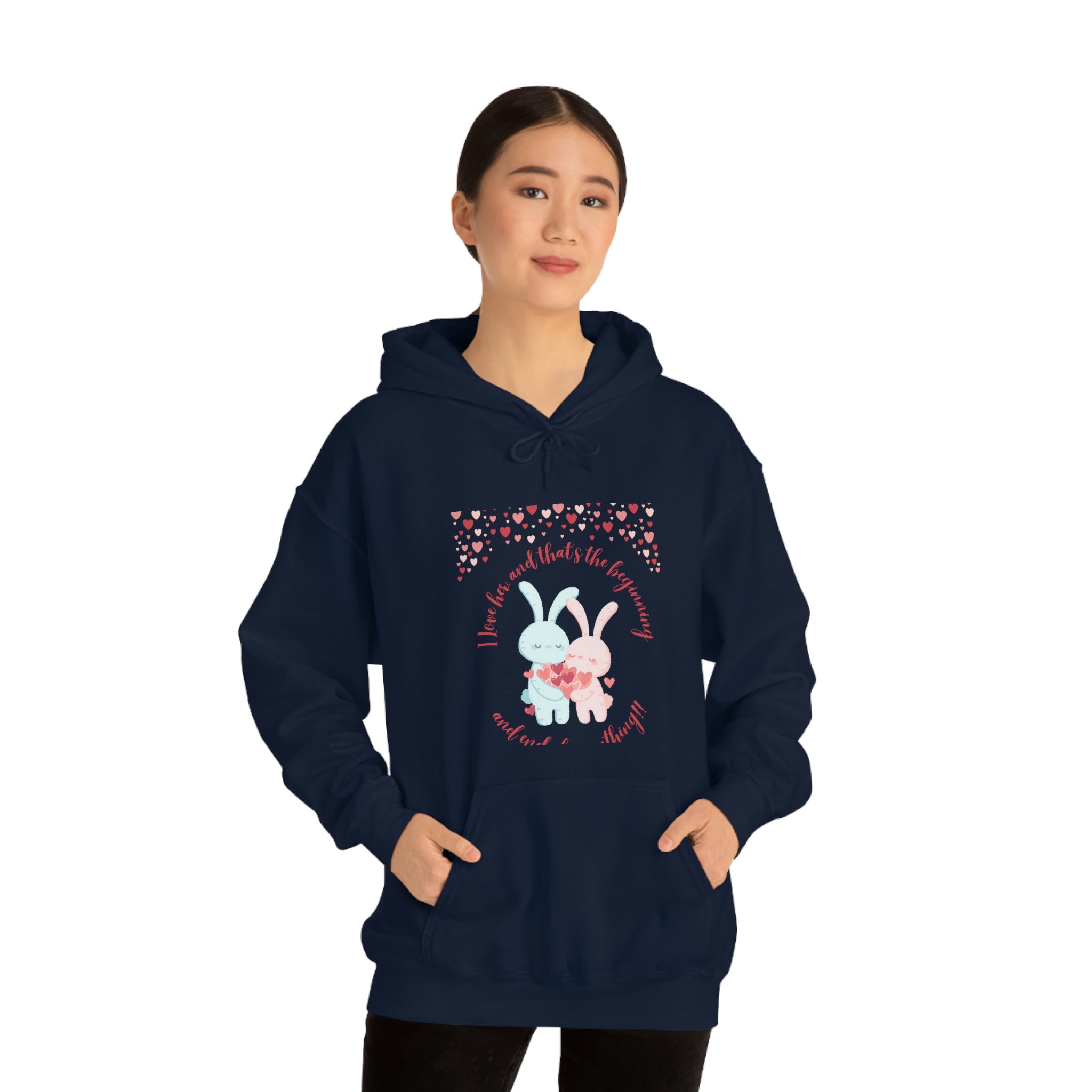 The I Love Her U & Me Unisex Heavy Blend™ Hooded Sweatshirt