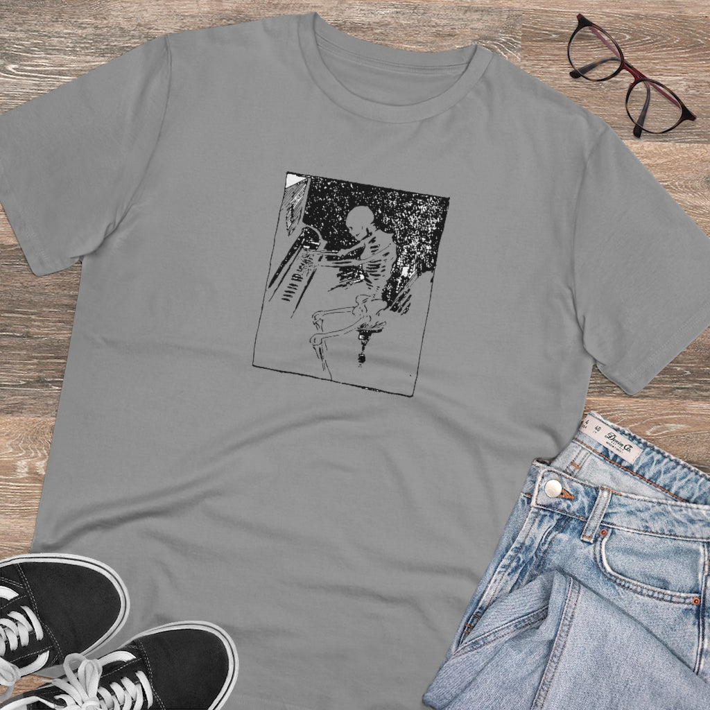 Skeleton Piano Player Organic Creator T-shirt - Unisex