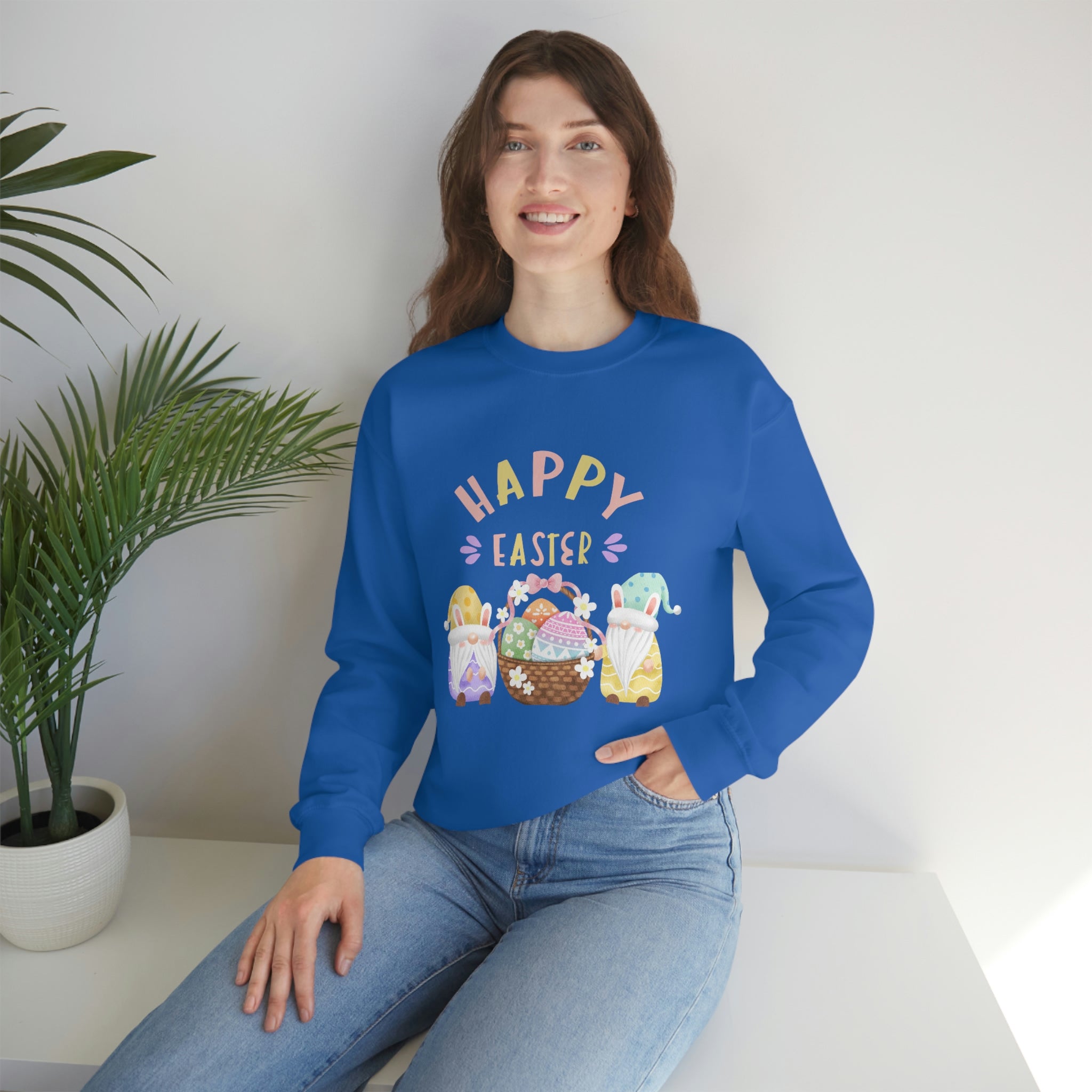 Happy Easter Gnome Unisex Heavy Blend™ Crewneck Sweatshirt