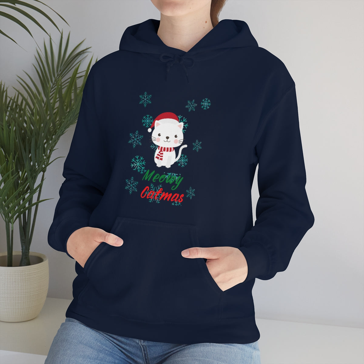 Meowy Catmas Unisex Heavy Blend™ Hooded Sweatshirt