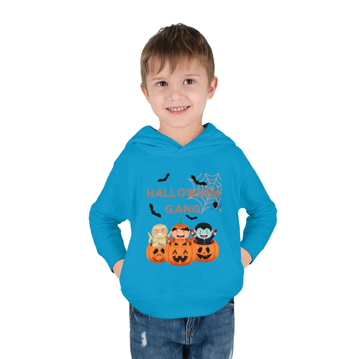 Happy Halloween Pumpkin Gang Toddler Pullover Fleece Hoodie