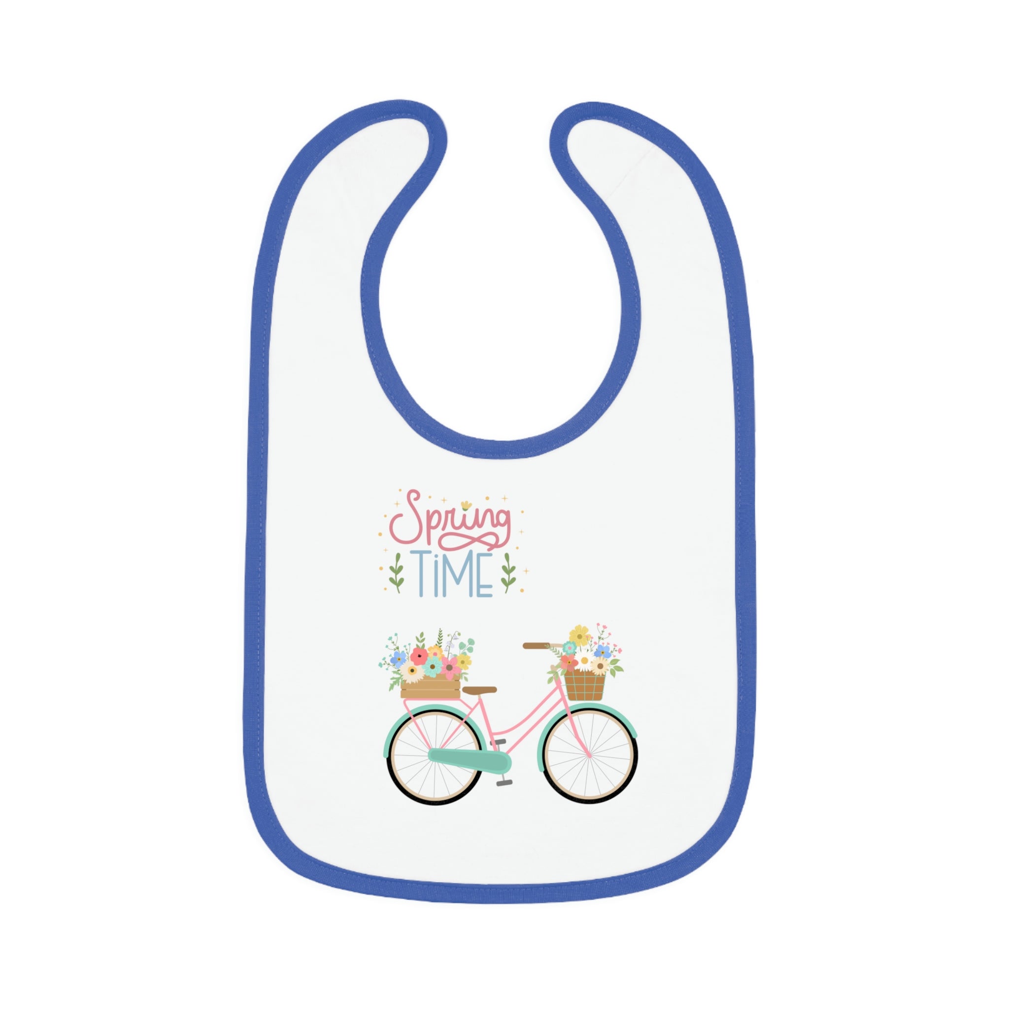 Spring Time Baby Contrast Trim Jersey Bib