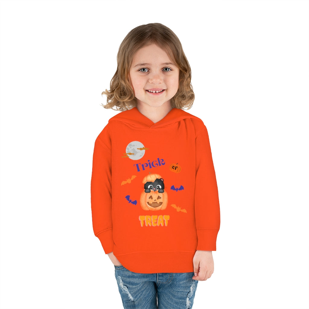 Pumpkin Cat Toddler Pullover Fleece Hoodie