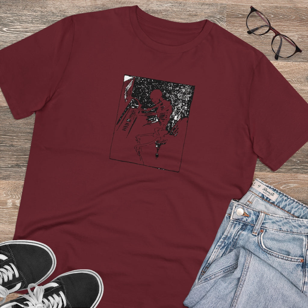 Skeleton Piano Player Organic Creator T-shirt - Unisex