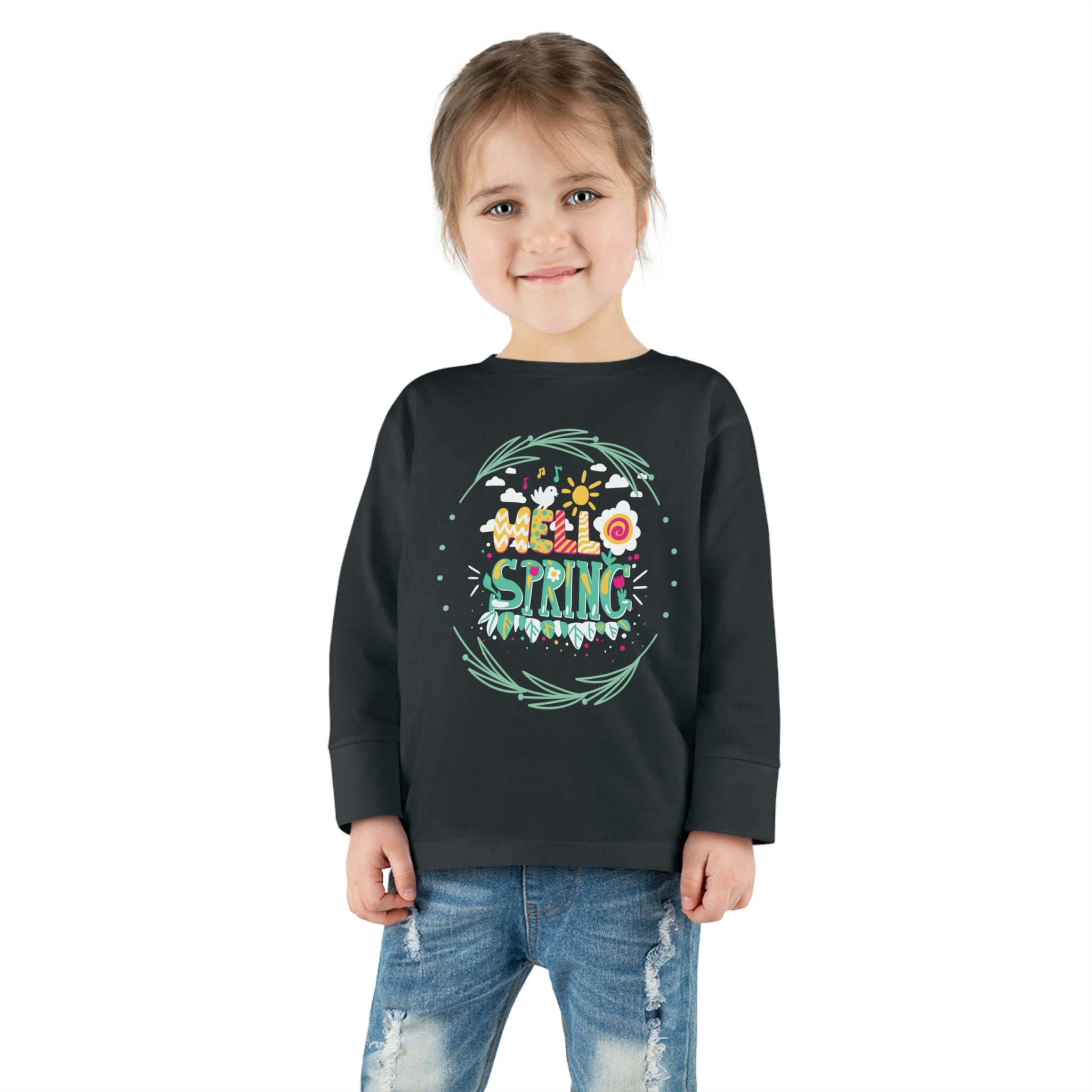 Hello Spring Toddler Long Sleeve Tee