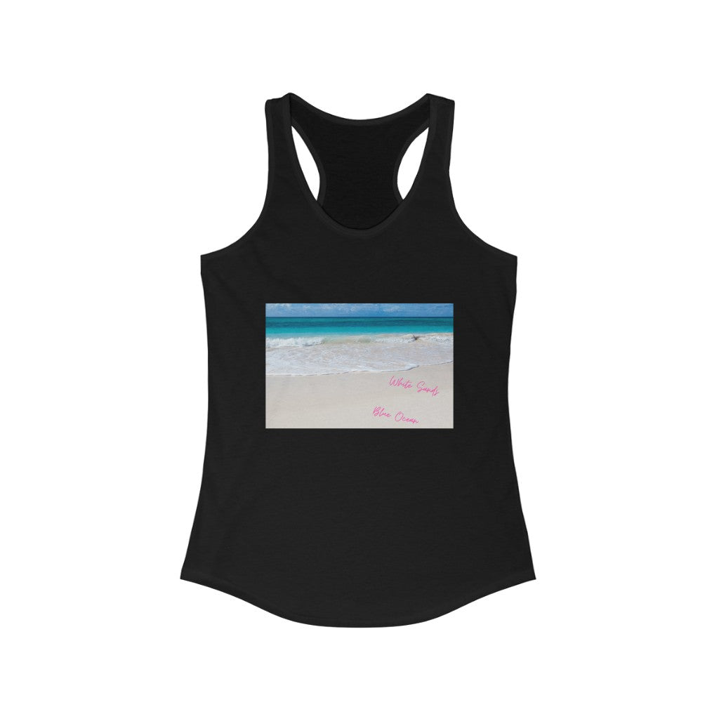 White Sands Blue Ocean Women's Ideal Racerback Tank