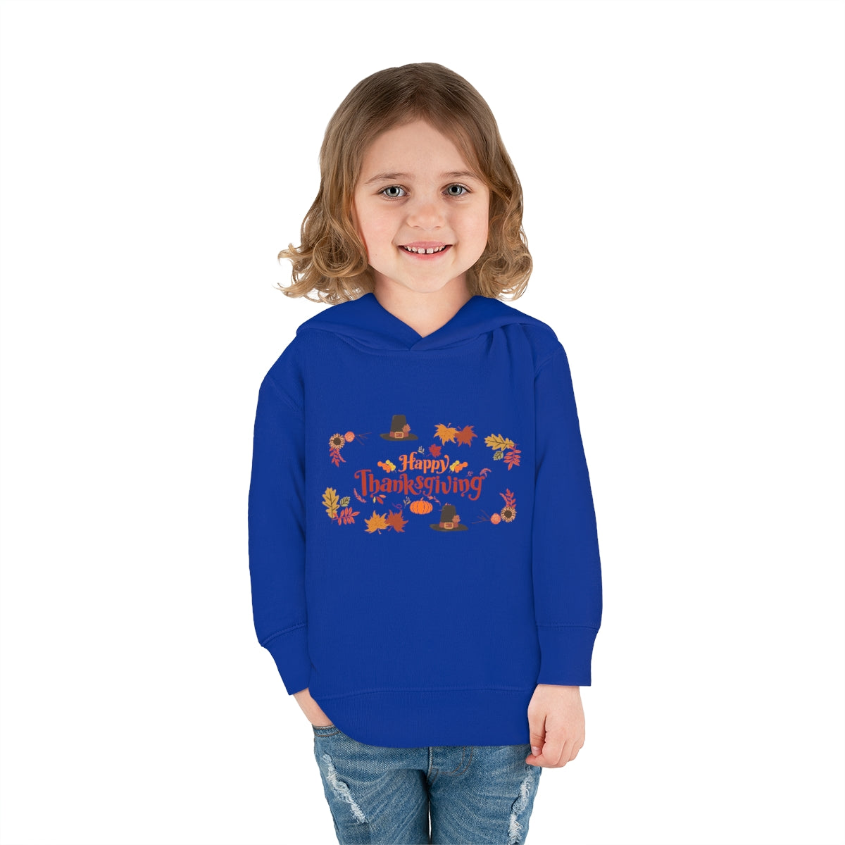 Happy Thanksgiving Toddler Pullover Fleece Hoodie