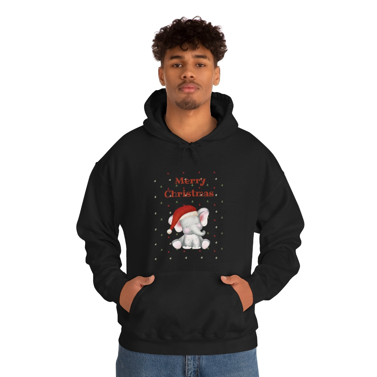 Cute Christmas Elephant Unisex Heavy Blend™ Hooded Sweatshirt
