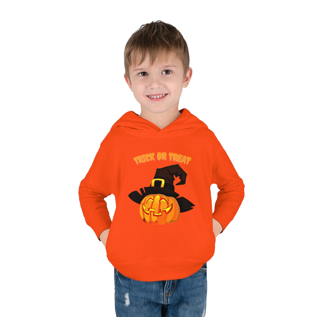 Pumpkin Trick or Treat Toddler Pullover Fleece Hoodie