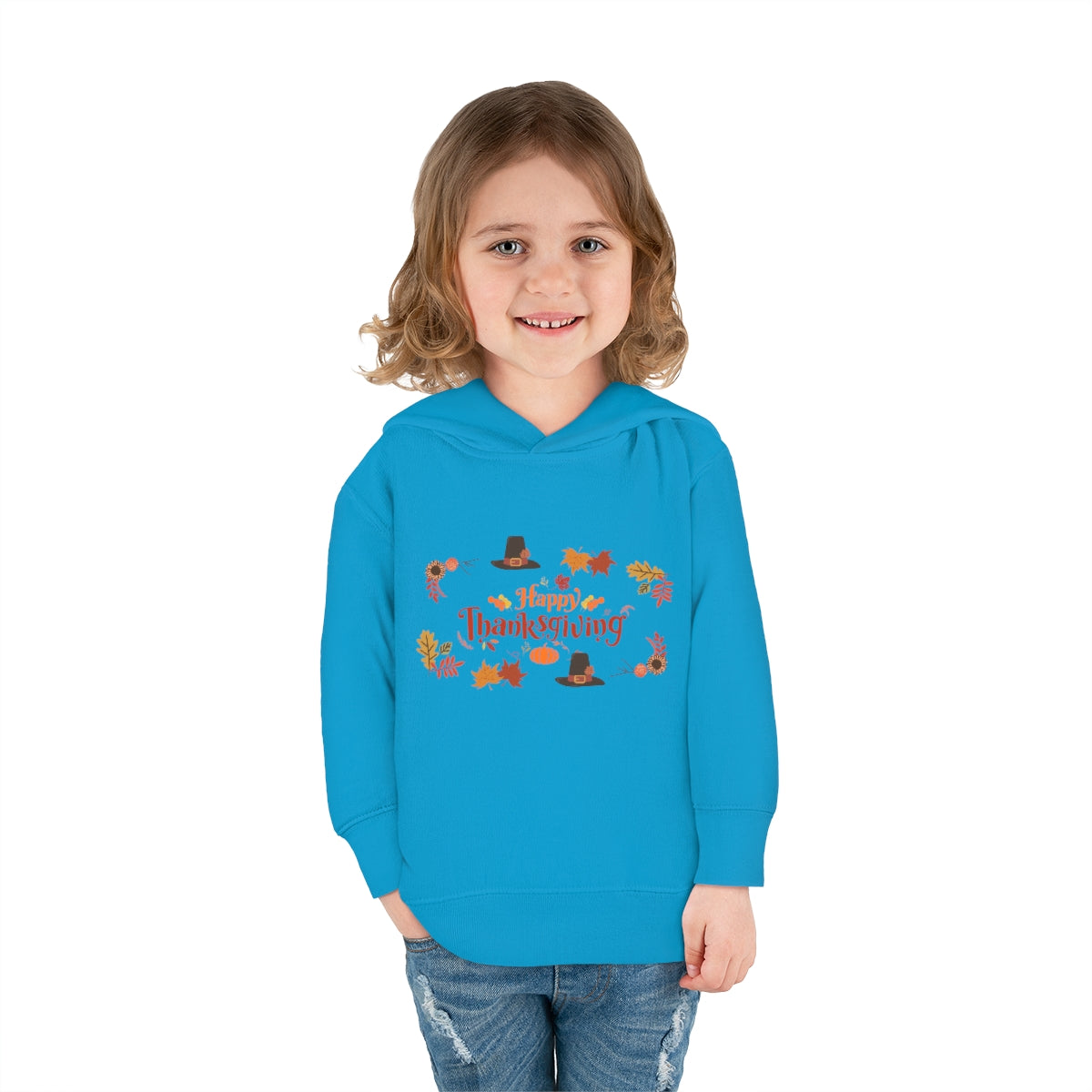 Happy Thanksgiving Toddler Pullover Fleece Hoodie