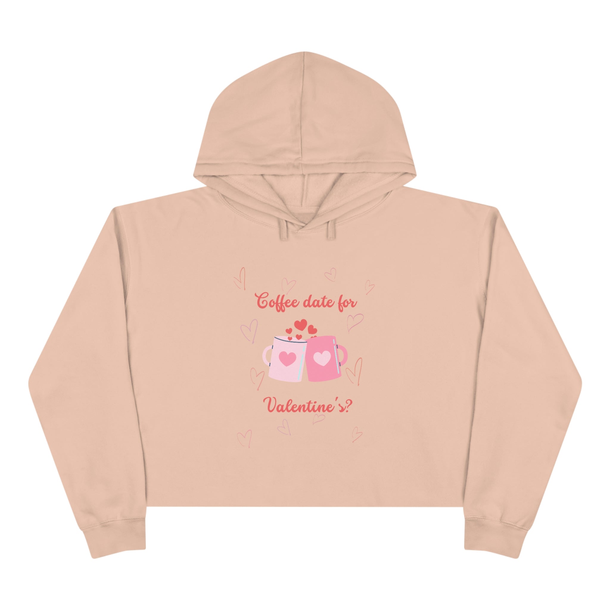 Coffee Date For Valentine's Crop Hoodie