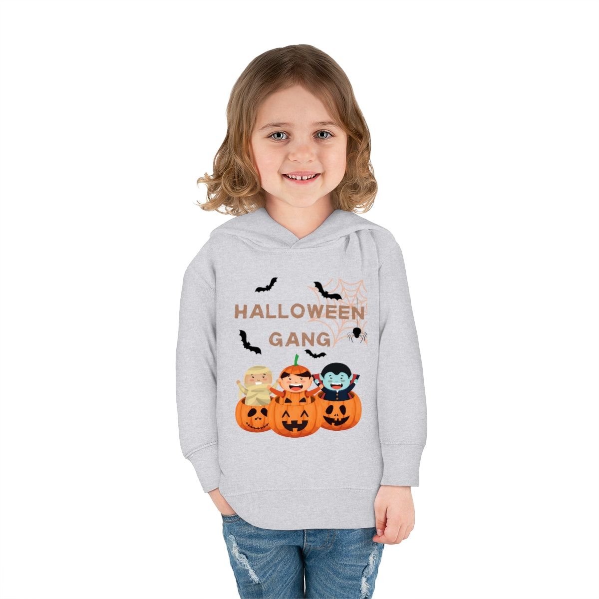 Happy Halloween Pumpkin Gang Toddler Pullover Fleece Hoodie