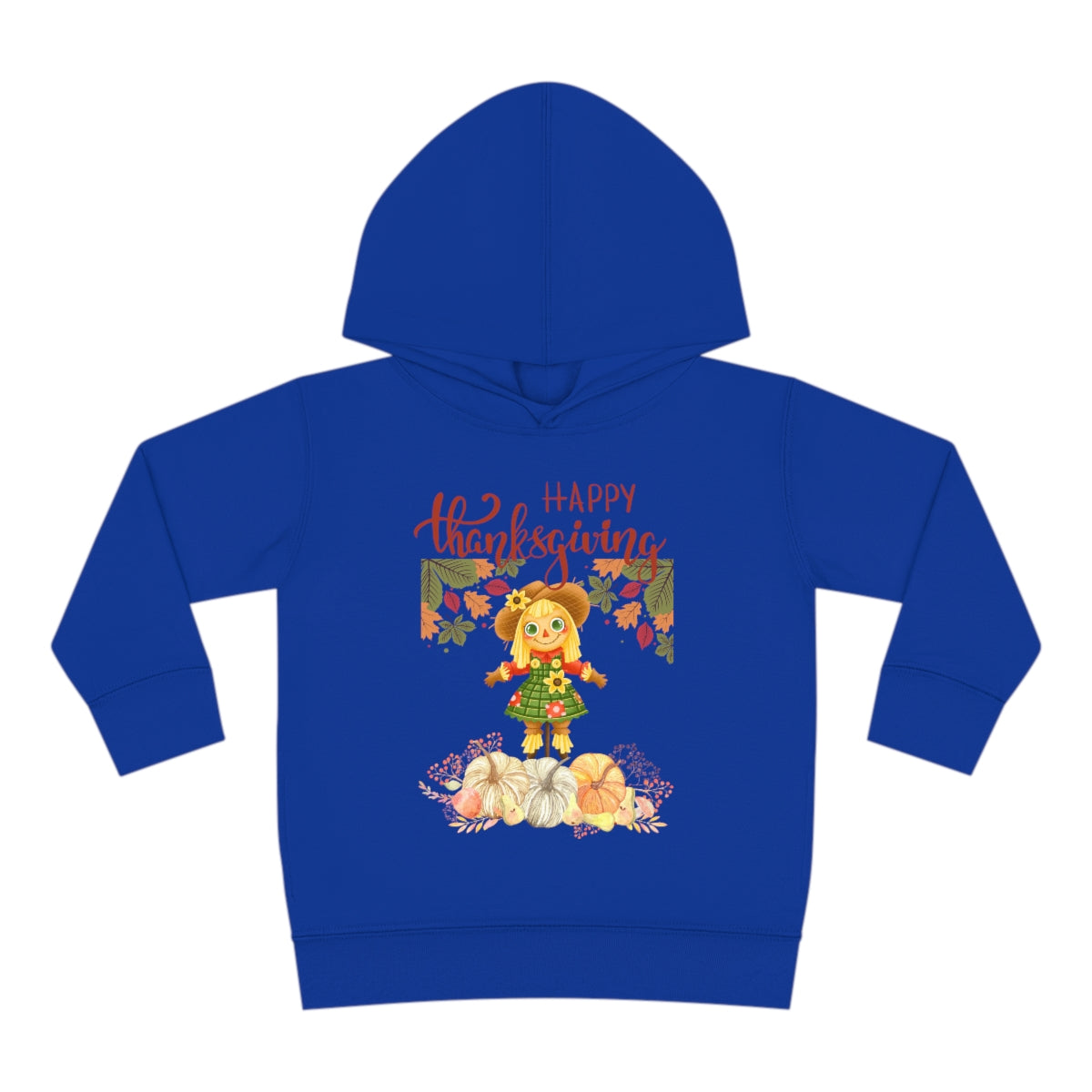 Scarecrow Happy Thanksgiving Toddler Pullover Fleece Hoodie