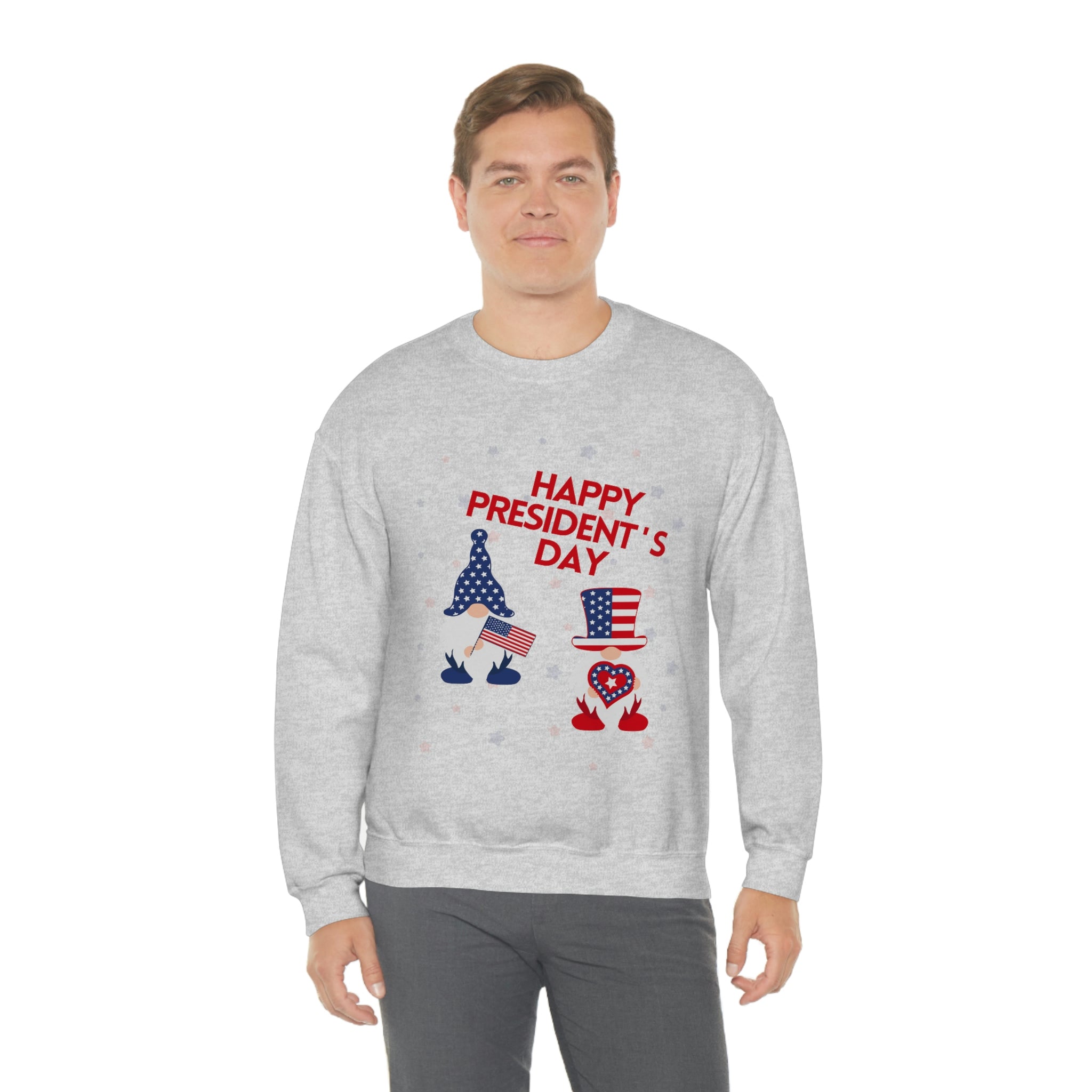 Happy President's Day Gnome Unisex Heavy Blend™ Crewneck Sweatshirt