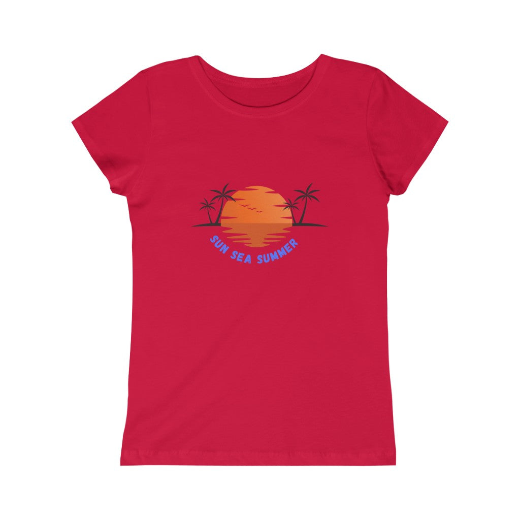 Sun Sea Summer Girls Princess Tee