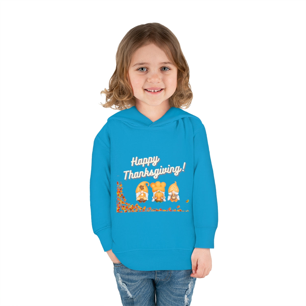 Happy Thanksgiving Gnome Toddler Pullover Fleece Hoodie