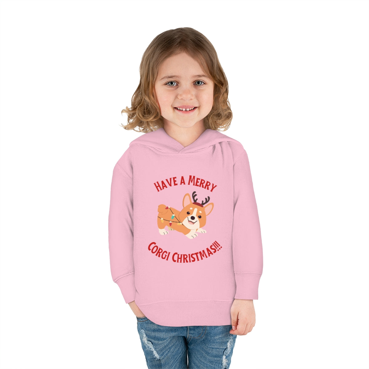 Have A Merry Corgi Christmas Toddler Pullover Fleece Hoodie