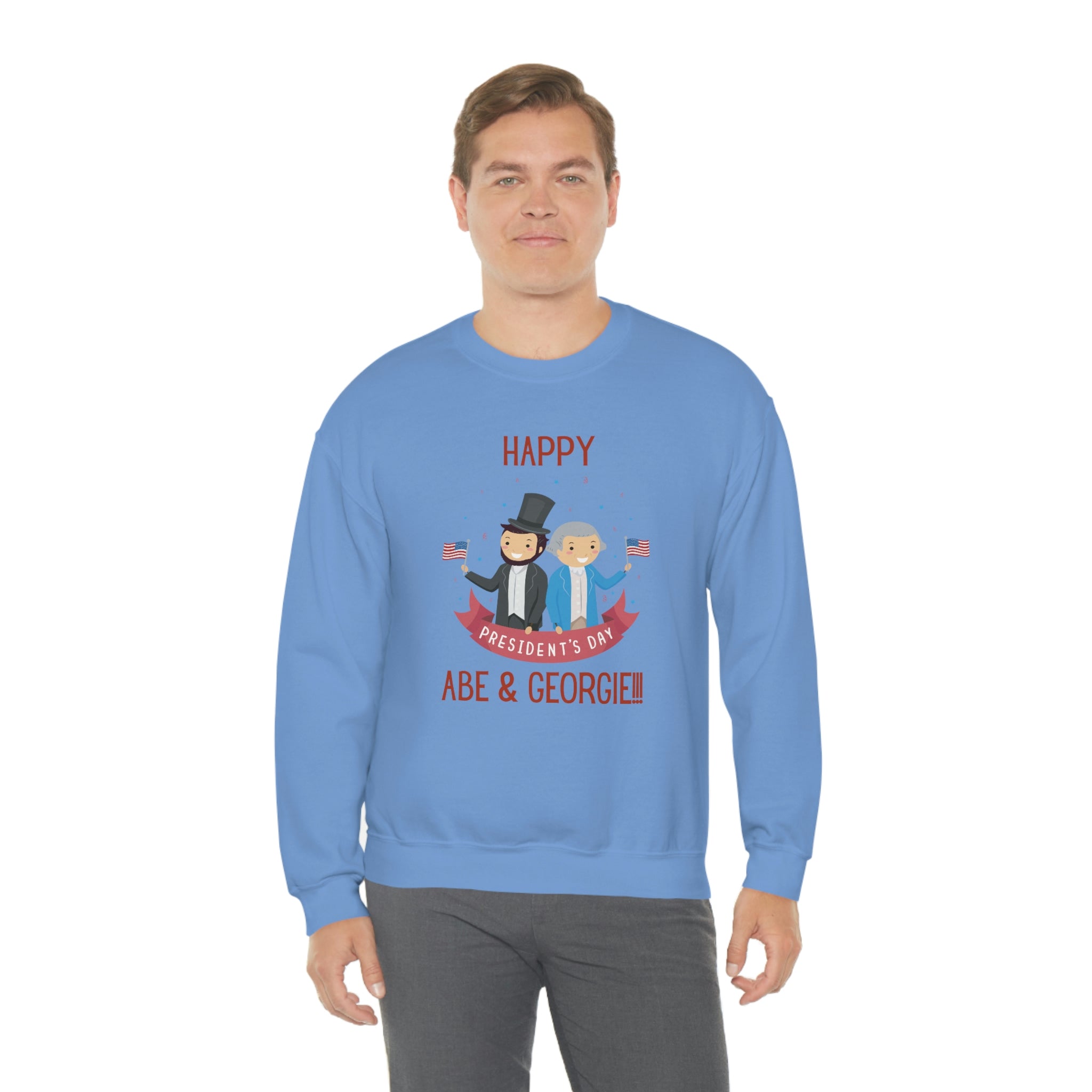 Happy President's Day Abe & Georgie!!! Unisex Heavy Blend™ Crewneck Sweatshirt