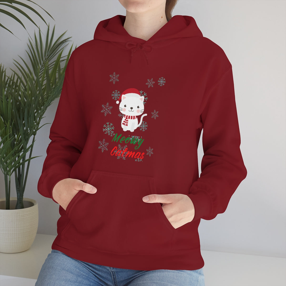 Meowy Catmas Unisex Heavy Blend™ Hooded Sweatshirt